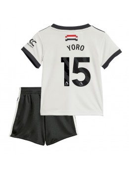 Manchester United Leny Yoro #15 Ausweichtrikot für Kinder 2024-25 Kurzarm (+ Kurze Hosen)